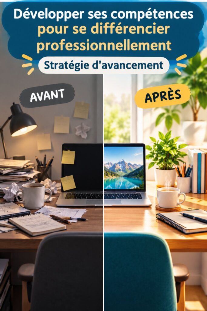 Un professionnel travaillant sur l'acquisition de compétences pour se différencier sur le marché du travail.