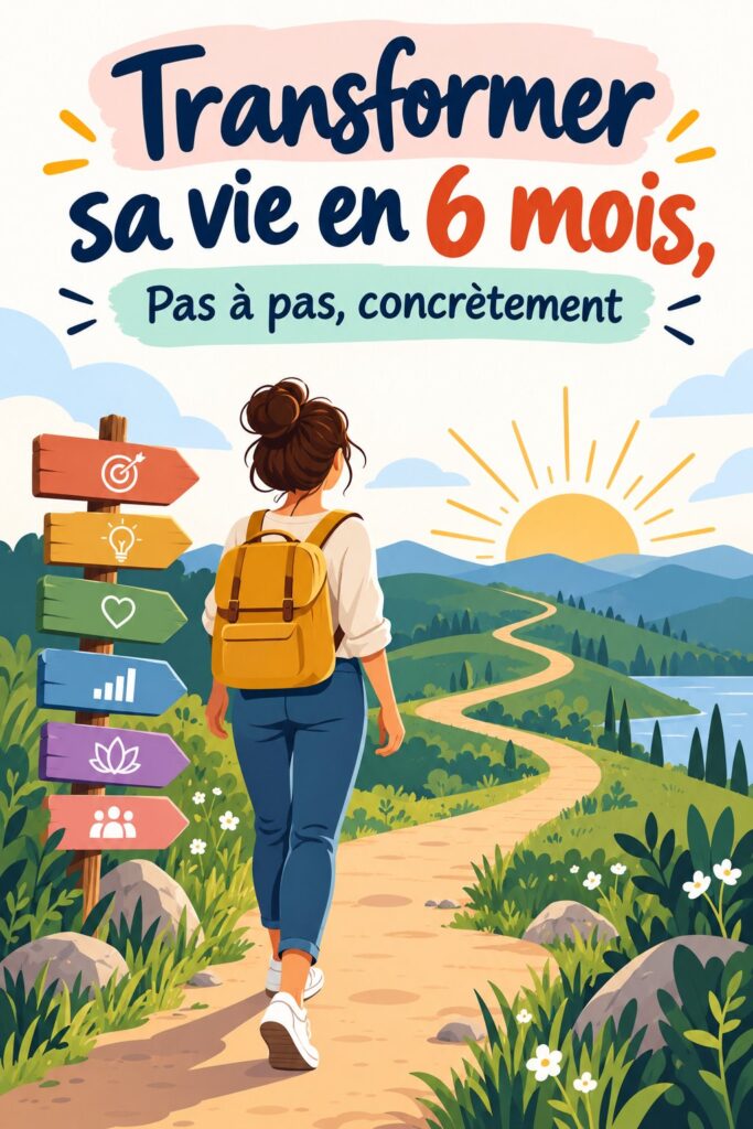 Un chemin symbolisant le voyage vers une nouvelle vie en 6 mois.